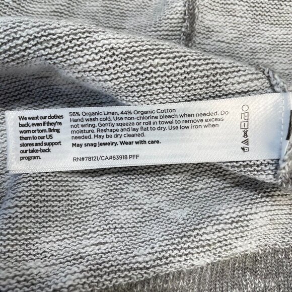 Eileen Fisher Linen Blend Cardigan Womens Small‎ Gray Oversized Sleeveless Light - Picture 11 of 13